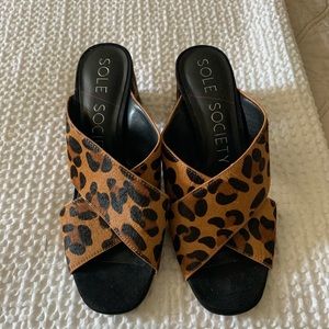 Leopard print slides